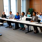 Labor Rights Awareness**

"A group of diverse, fully clothed professionals are attending a seminar about labor laws, in a bright, modern conference room, appropriate attire, safe for work, perfect anatomy, natural proportions, professional setting, educational, modest clothing, family-friendly."

**