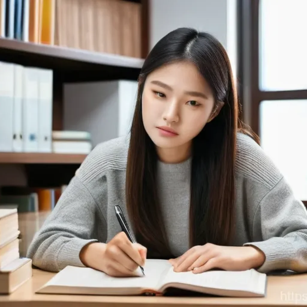 공인노무사 학습 자료 모음 - **Prompt:** A diligent young female student in her early twenties, focused on studying for the Publi...