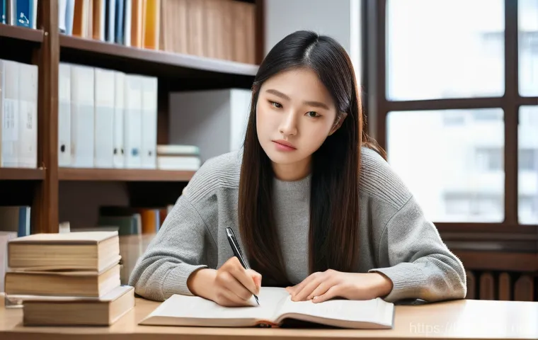 공인노무사 학습 자료 모음 - **Prompt:** A diligent young female student in her early twenties, focused on studying for the Publi...