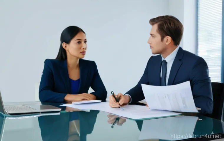 노무사의 업무 분장 사례 - **Image Prompt 1: Ambiguous Job Descriptions Leading to Workplace Conflict**
    A group of diverse ...