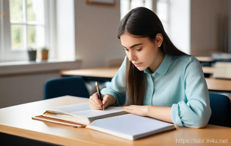 공인노무사 학습에서 자주 하는 실수 - A tired male student in his mid-20s, wearing a casual hoodie and jeans, sits slumped at a desk overf...