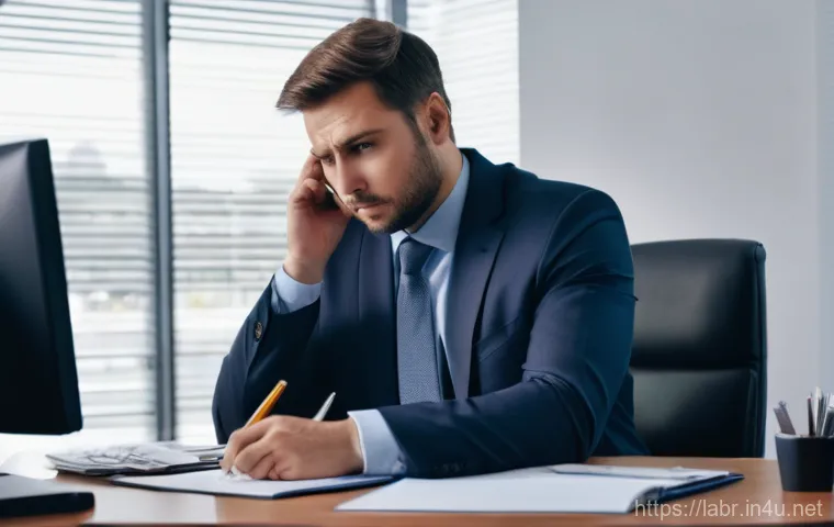 노무사 업무 사례 모음 - A worker, either in a clean hospital gown or comfortable home clothes, rests on a bed or sofa, looki...